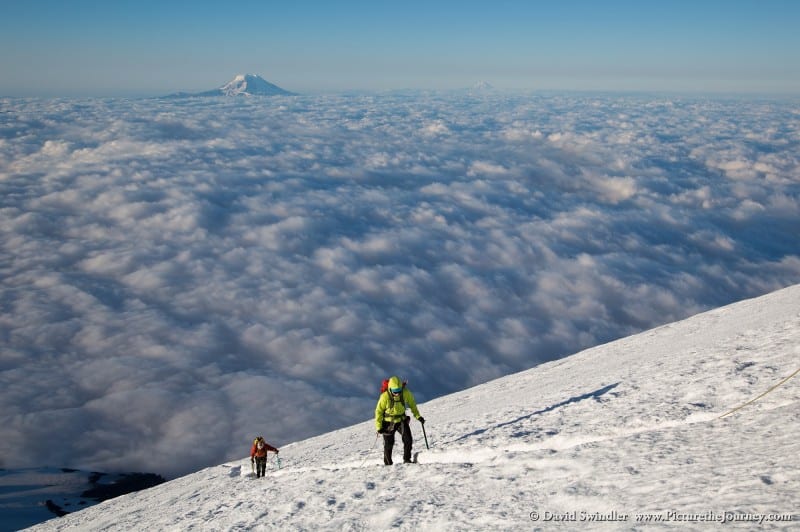Ascending Mt Rainier