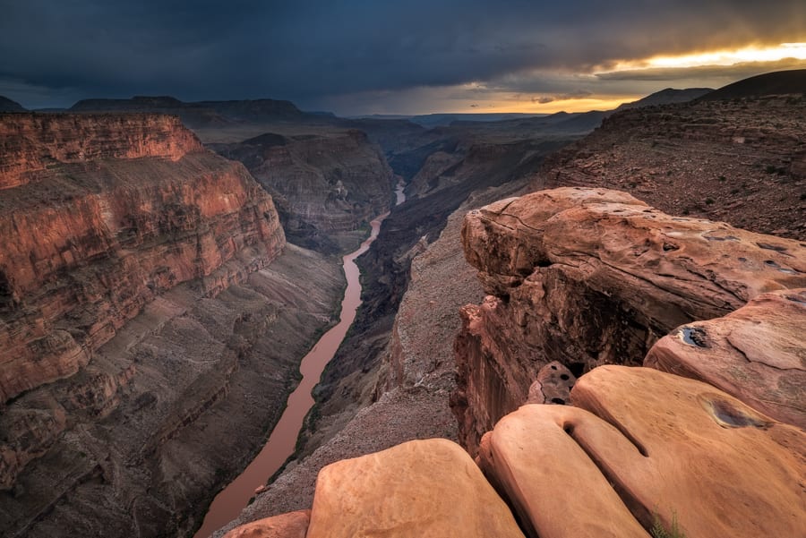 I really liked this foreground rock overlooking the Grand Canyon. A little cloud drama certainly helped!