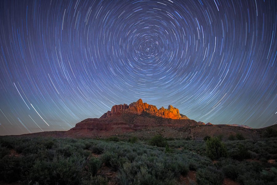 Star Trail Single Exposure Zion National Park