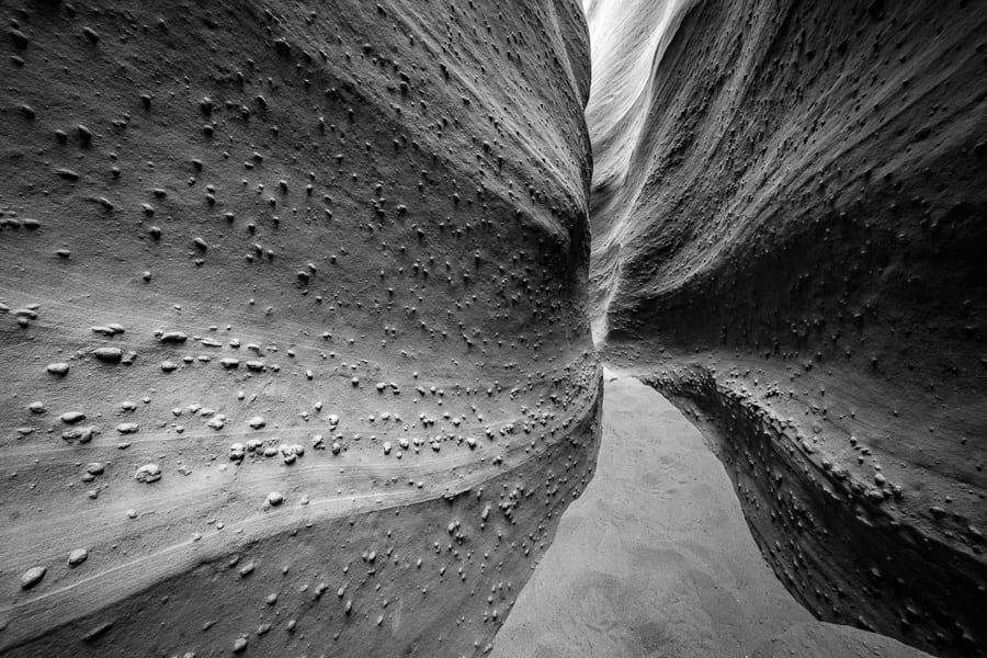 Happy Halloween!  Here's a shot from Spooky Gulch, a short slot canyon that got it's name for all the goosebumps lining the walls.  Converting to B&amp;W really helped to emphasize the textures in the walls.