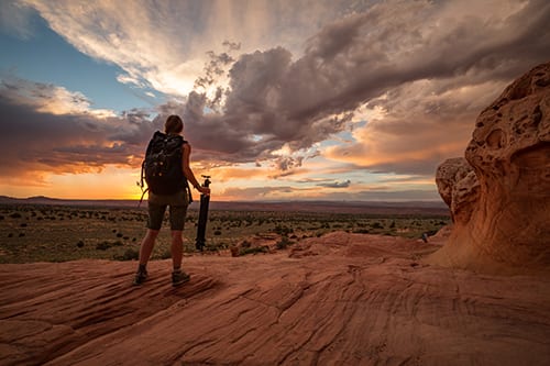 White Pocket Photo Tour Sunset Hiker