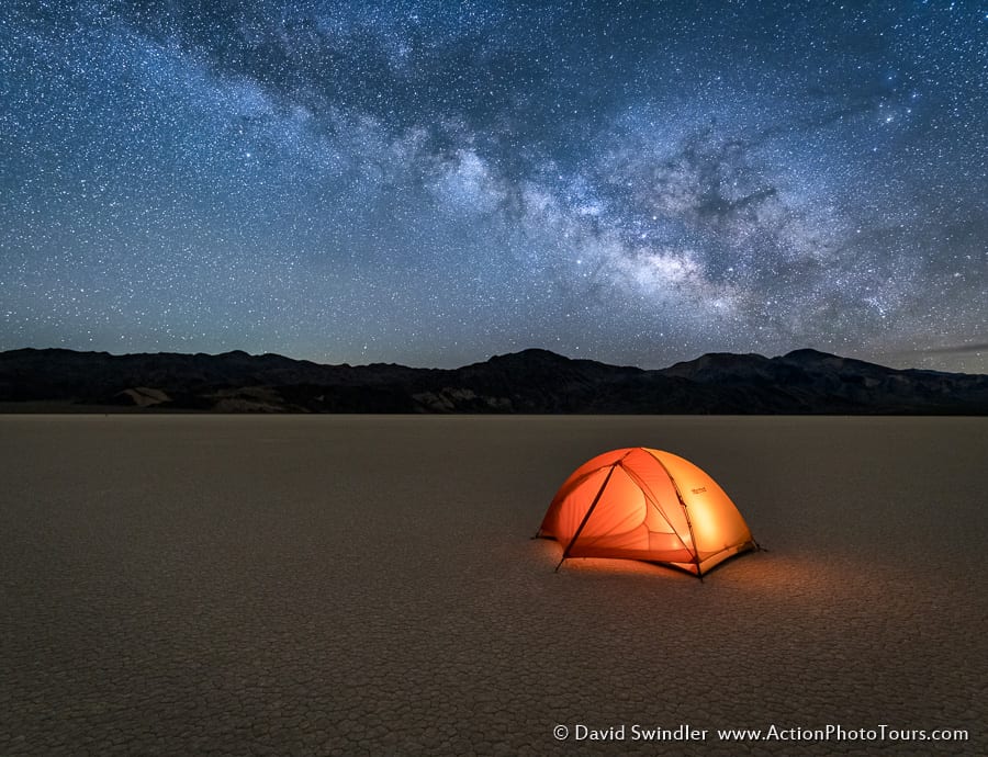 The Great Wide Open Tent with Milky Way Death Valley