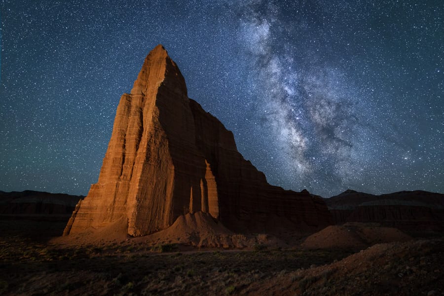 Long Exposure Noise Reduction Capitol Reef Milky Way