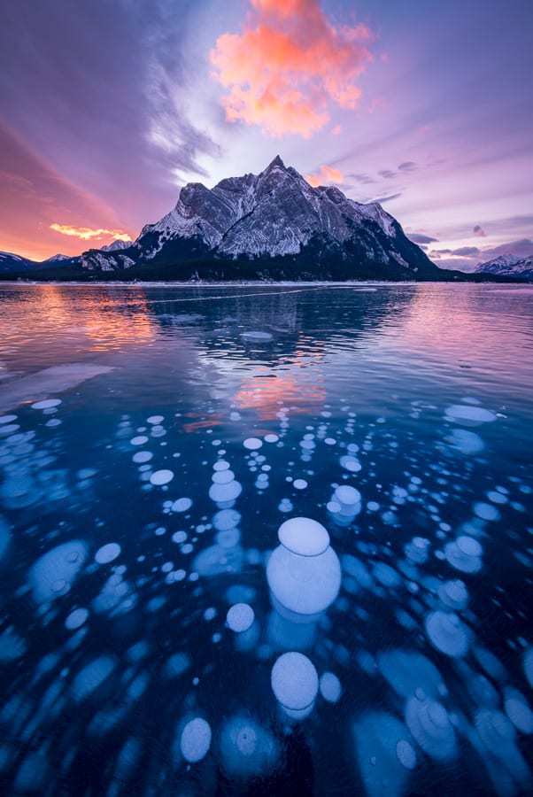 Abraham Lake Bubbles Canadian Rockies Winter Photo Workshop