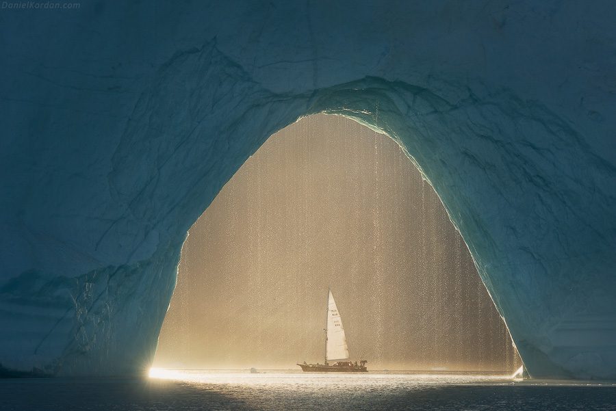 Sailboat through the ice Greenland Photo Workshop