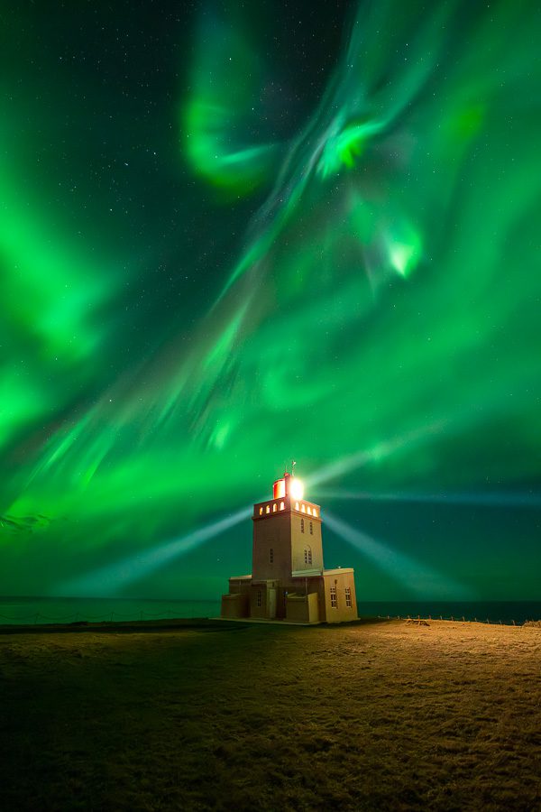 Iceland in Winter Photography Workshop Aurora Borealis Lighthouse Northern Lights