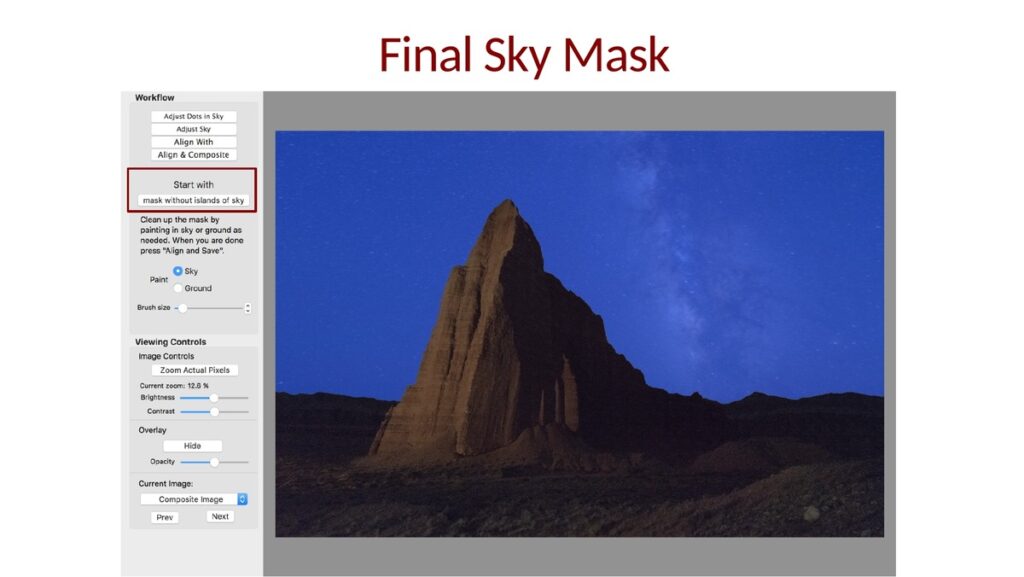 Starry Landscape Stacker Procedure Slide 14