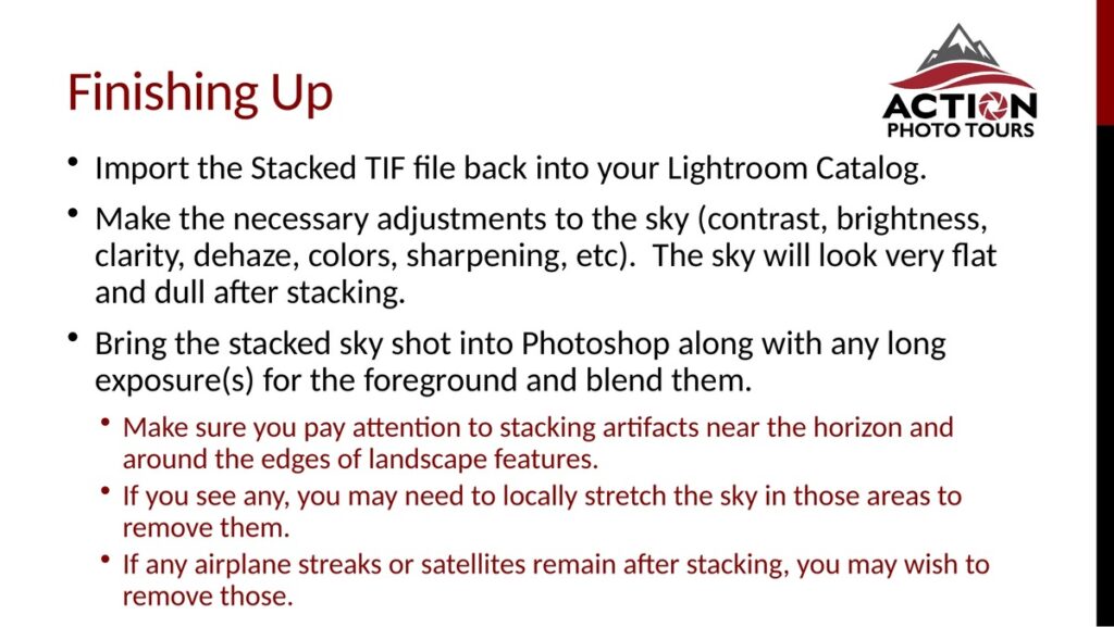 Starry Landscape Stacker Procedure Slide 23